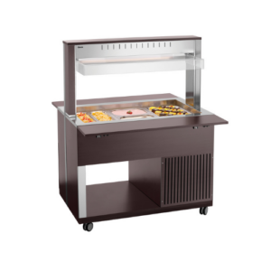 Bartscher buffetvogn Max 311-Cool W med kjøling, 3 x GN 1/1, wenge ,  1 170 x 895 x 1 510 mm