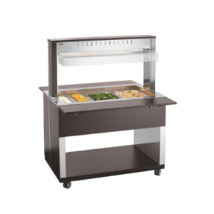 Bartscher buffetvogn Max 311-Hot W med vannbad, 3 x GN 1/1, wenge , 1 170 x 1 250 x 1 510 mm