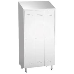 Mastro GBC0002 Garderobeskap i rustfritt stål med 3 store rom, 2010 mm