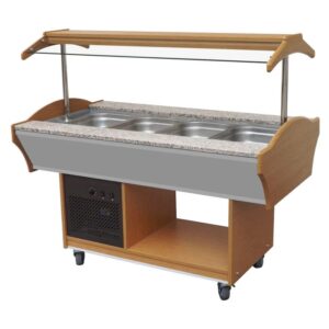 Combisteel kjølebuffet GN med granitt og LED-belysning, brun | 1550 x 900 x 850 mm