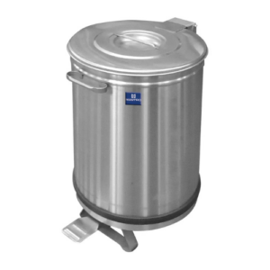 Mastro avfallsbeholder i rustfritt stål med hjul og pedal, 50 liter , 380 x 380 x 605 mm