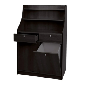 Mastro serviceskap med 2 skuffer, avfallsbeholder og hylle, svart, 950 x 490 x 1440 mm