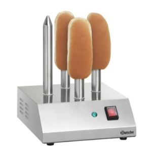 Bartscher T4 hotdogbrødvarmer med 4 varmespyd