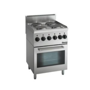 Bartscher Elektrisk komfyr 600 med 4 kokeplater og stekeovn, 10,2 kW