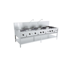 Combisteel Gasswokbord med 7 brennere, 95 kW, 2500 mm