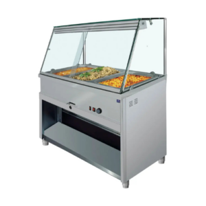 Mastro bain-marie buffetdisk 4 x GN 1/1 med rett frontglass, 1400 x 700 x 1350 mm