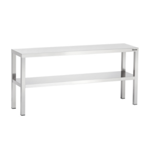 Bartscher Påbyggingshylle i rustfritt stål, 2 nivåer, 1400 x 350 x 650 mm