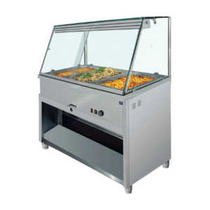 Mastro bain-marie buffetdisk 5 x GN 1/1 med rett frontglass,  1800 x 700 x 1350 mm